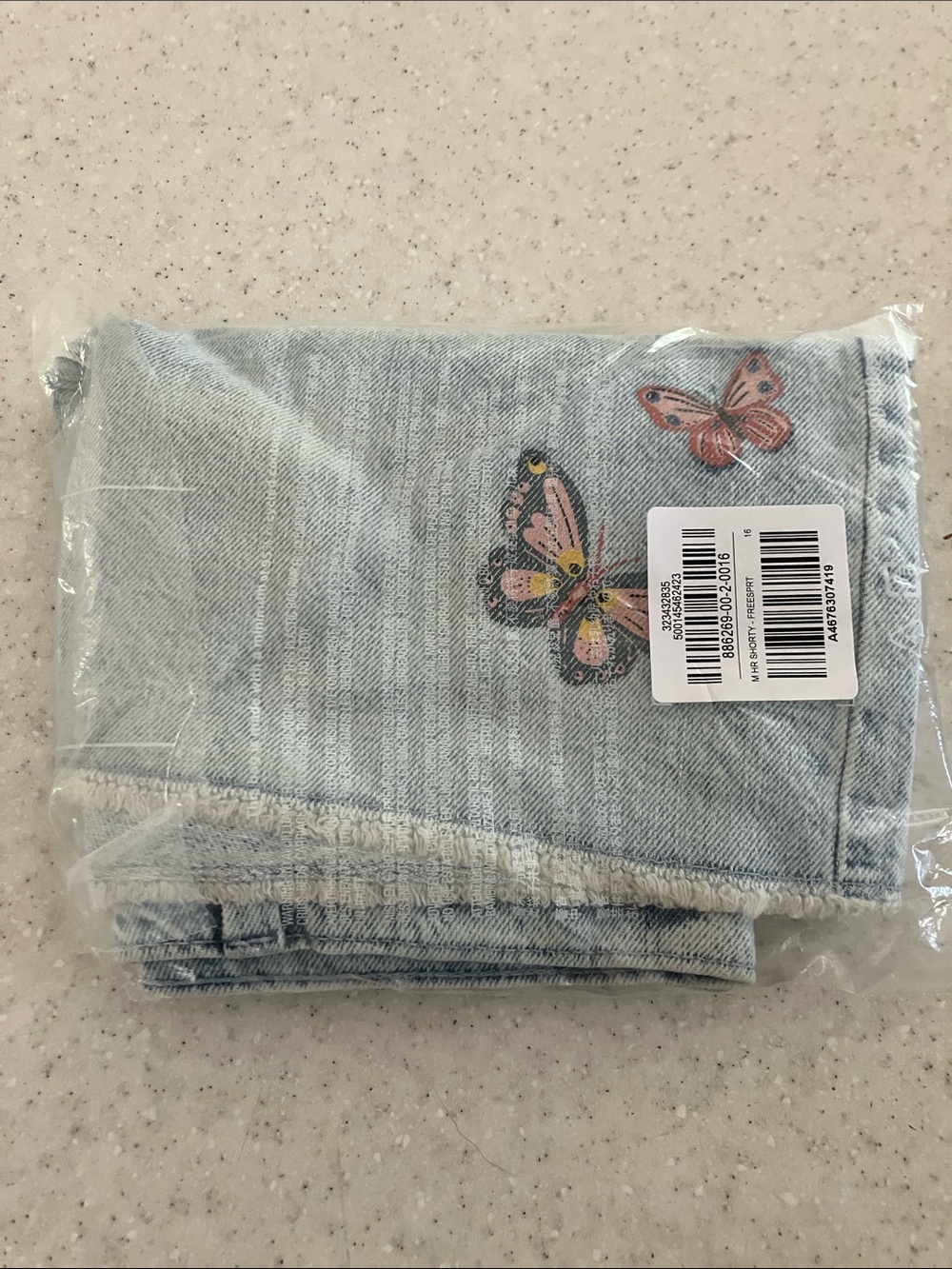 NWT Old Navy Kids Light Blue Denim Jeans with Butterfly Embroidery - Picture 2 of 4